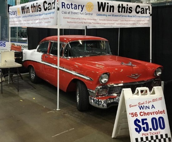 Rotary Club of Everett Port Gardner 10-14-2018 raffle - 1956 Chevrolet Bel Air - right side tent 