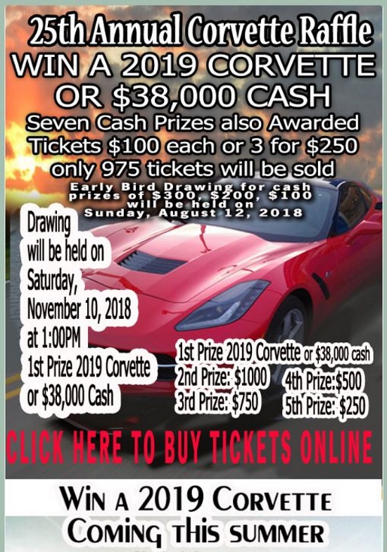 Brewster Education Foundation 11-10-2018 drawing - 2019 Corvette Coupe or $38,000 Cash - Flyer.Main 