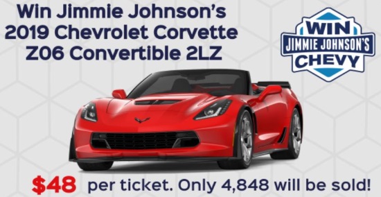 Jimmie Johnson Foundation’s 11-30-2018 raffle - 2019 Chevrolet Corvette Z06 Convertible 2LZ - front.words 