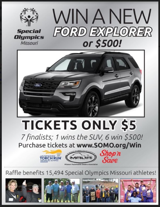 Special Olympics Missouri 11-17-2018 raffle - 2018 Ford Explorer - Flyer 