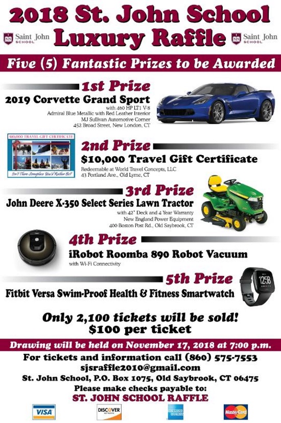 St. John School 11-17-2018 raffle - 2019 Corvette Grand Sport with 460 HP LT1 V-8 - Flyer.#3 email 