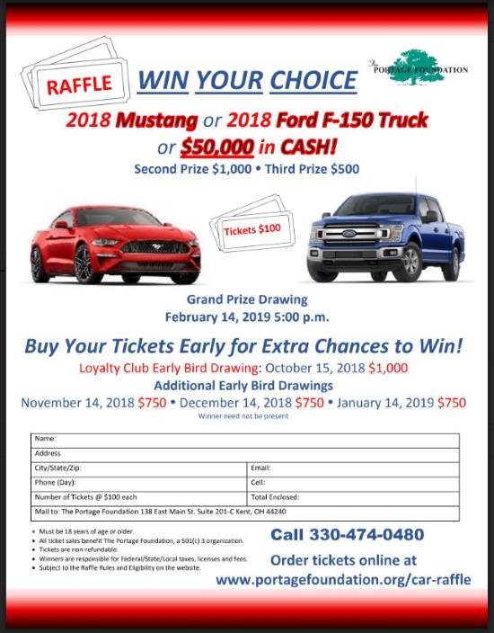 Portage Foundation 2-14-2019 - 2018 Ford Mustang or 2018 Ford F-150 Truck or $50,000 Cash - Flyer 