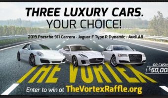 Chicago Chesed Fund 2019 raffle - 2019 Porsche 911 Carrera, Jaguar F Type R, Audi a8 or $50,000 Cash - poster