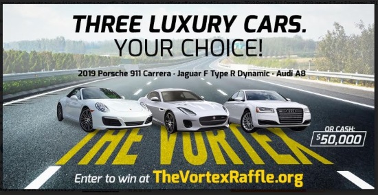 Chicago Chesed Fund 2019 raffle - 2019 Porsche 911 Carrera, Jaguar F Type R, Audi a8 or $50,000 Cash - poster 