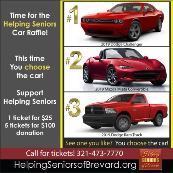 Helping Seniors of Brevard County 4-27-2019 raffle - Choose a 2019 Dodge Challenger, Mazda Convertible or Dodge Truck - all 3 #2