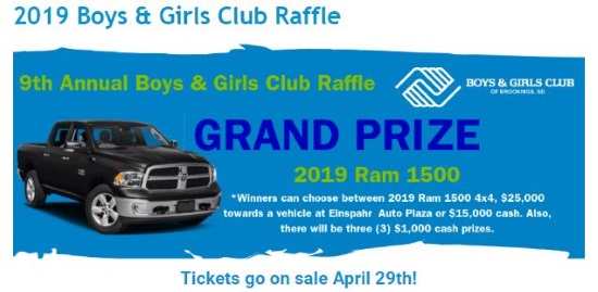 Boys & Girls Club of Brookings 6-12-2019 raffle - 2019 Ram 1500 Classic Express Quad Cab 4x4 - Poster 