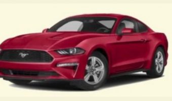 Polson Museum 12-28-2019 raffle - A New 2019 'Race Red' Ford Mustang - left front