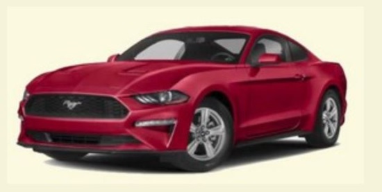 Polson Museum 12-28-2019 raffle - A New 2019 'Race Red' Ford Mustang - left front 