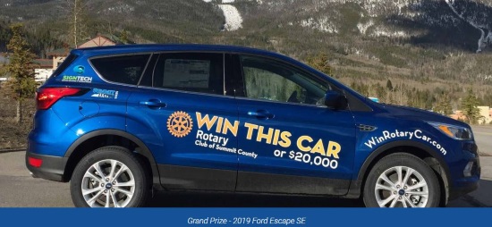 Rotary Club of Summit County 9-07-2019 raffle - 2019 Ford Escape SE or $20,000 in Cash - right side 