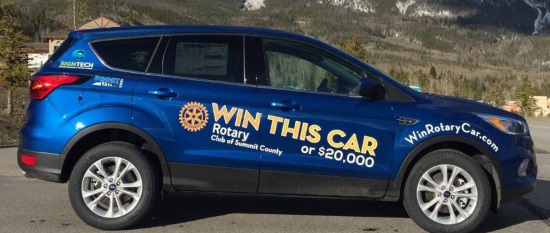 Rotary Club of Summit County 9-07-2019 raffle - 2019 Ford Escape SE or $20,000 in Cash - right side.no words 