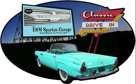 East Syracuse Minoa, Spartan Garage 7-21-2019 raffle - 1955 Ford Thunderbird - poster. 