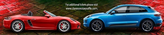 Clarence Rotary Club Foundation 8-05-2019 raffle - 2019 Porsche 718 Boxster, Macan or $45,000 Cash - 2 car 