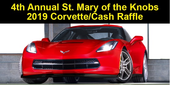 St Mary of the Knob 8-18-2019 raffle - 2020 Corvette or $75,000 Cash - Poster