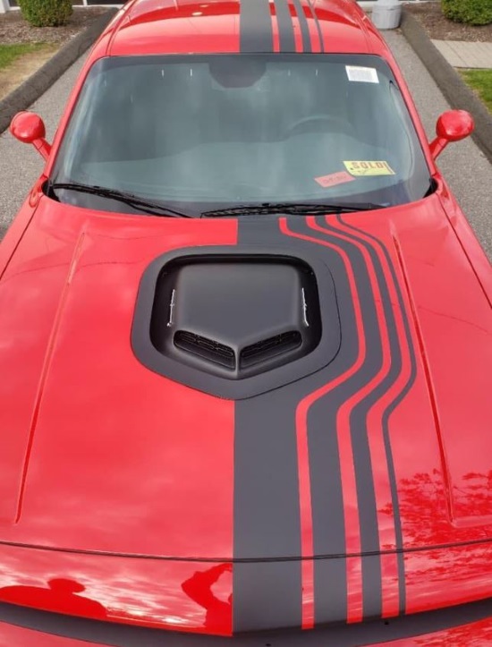 Bakerville Library 9-28-2019 raffle - 2019 Dodge Challenger RT - hood 