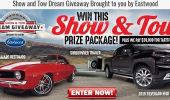 Dream Giveaway Show and Tow 9-24-2019 drawing -1969 Chevy Camaro & 2019 Chevy Silverado & Sundowner car hauler & $30,000 for taxes - flyer