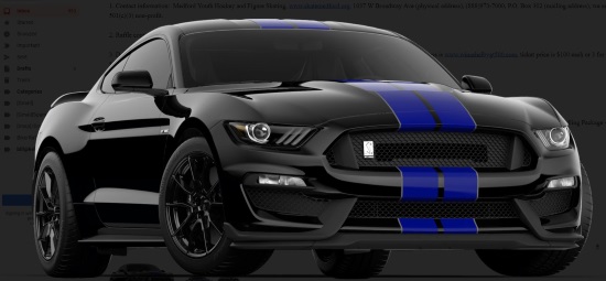 Medford Area Youth Hockey Association 9-26-2019 raffle - 2019 Ford Mustang Shelby GT 350 Coupe - right front 