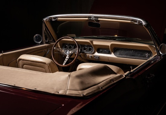 Northeast Classic Car Museum 9-30-2019 raffle - 1966 Mustang Convertible - interior top dn 