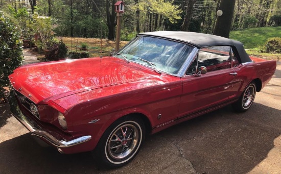 Rotary Club of Baileys Crossing, Virginia 9-29-2019 raffle - 1966 Mustang Convertible or $20,000 Cash - left front top up 