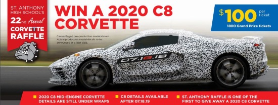St. Anthony of Padua High School 9-22-2019 raffle - 2020 C8 Corvette or $65,000 Cash - poster.#2