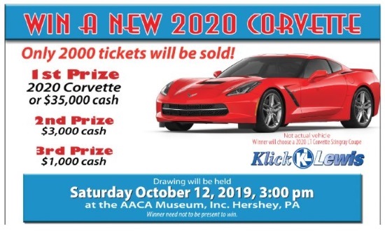 AACA Museum 10-12-2019 raffle - 2020 LT Corvette Stingray Coupe or $35,000 Cash - left front 