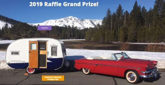 Good Sam Safe Ride 10-20-2019 raffle - 1954 Ford Crestline Convertible & 1957 Westerner Camper - poster 