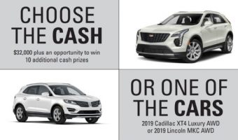 Grand Traverse Area Catholic Schools 10-26-2019 raffle - 2019 Cadillac XT4 Luxury AWD or $32,000 in cash - two car