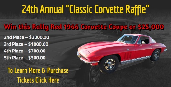 Huntingtown VFD & Rescue Squad 10-20-2019 raffle - Rally Red 1966 Corvette Coupe or $25,000 Cash - Poster#3 