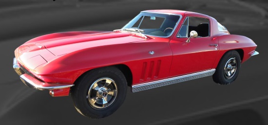 Huntingtown VFD & Rescue Squad 10-20-2019 raffle - Rally Red 1966 Corvette Coupe or $25,000 Cash - left front clear 