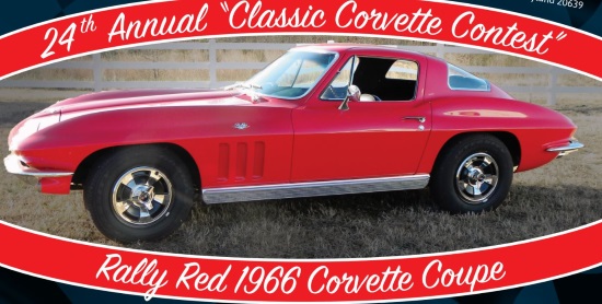 Huntingtown VFD & Rescue Squad 10-20-2019 raffle - Rally Red 1966 Corvette Coupe or $25,000 Cash - left side 