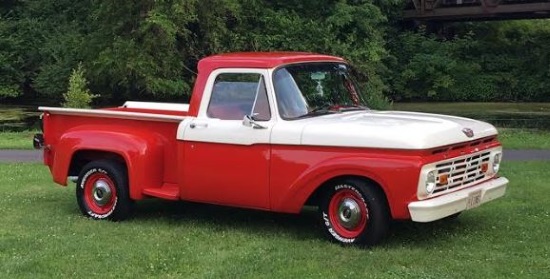 Morris Lions Club, IL. 10-13-2019 raffle - 1964 Ford F-100 step side pickup - right side front.