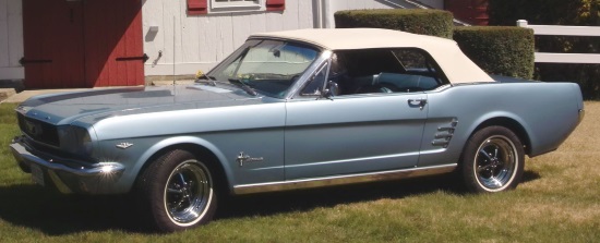 Newtown Lions Club 10-19-2019 raffle - 1966 Classic Mustang Convertible - left side top up