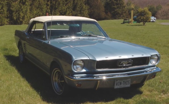 Newtown Lions Club 10-19-2019 raffle - 1966 Classic Mustang Convertible - rt front top up