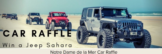 Notre Dame de la Mer 10-13-2019 raffle - 2019 4-Door Jeep Sahara - poster 550x185