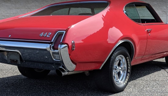 Rocky Point Fire Department 10-12-2019 raffle - 1969 Oldsmobile 442 - right rear bumper 