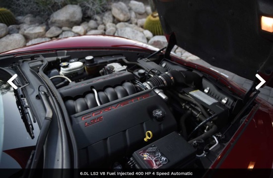 Rotary Club of Tucson 10-19-2019 - 2006 C-6 Chevy Corvette Convertible or $15,000 cash - engine 