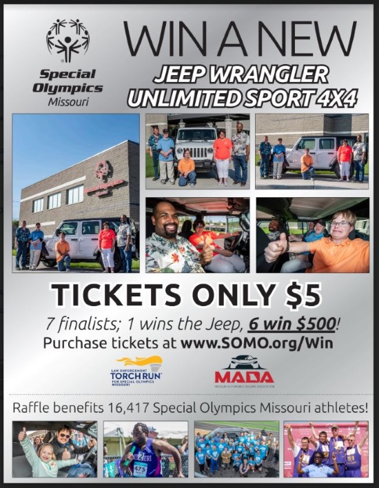 Special Olympics MO. 10-19-2019 raffle - 2019 Jeep Wrangler Unlimited Sport 4x4 - Flyer 