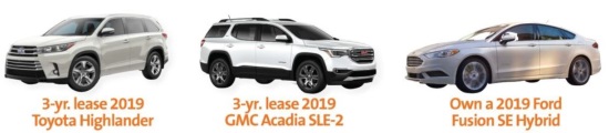 Mather Hospital 11-01-2019 raffle - Choose to lease a 2019 Toyota, a GMC or own a 2019 Ford or $15,000 Cash - Flyer