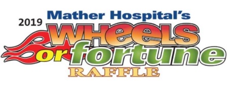 Mather Hospital 11-=01-2019 raffle - Choose to lease a 2019 Toyota, a GMC or own a 2019 Ford or $15,000 Cash - logo 