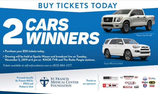 St. Francis Medical Center Foundation 11-05-2019 raffle - 2019 Toyota 4Runner Limited or 2019 Nissan Titan Pro 4X - poster 