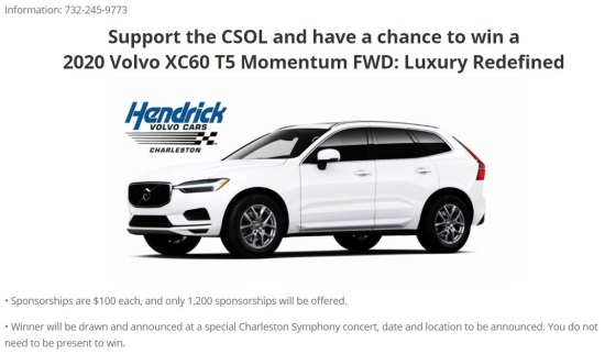 Charleston Symphony Orchestra 12-12-12 Sponsorship - 2020 Volvo XC60 T5 Momentum FWD - Poster 