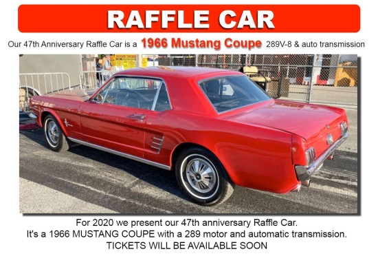 Daytona Beach Street Rods 3-28-2020 raffle - 1966 MUSTANG COUPE - poster 