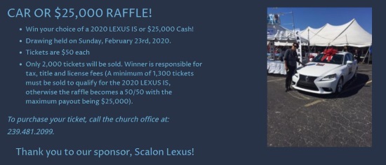 Annunciation Greek Orthodox Church - Greek Fest -2-23-2020 raffle - Win your choice of a 2020 LEXUS IS or $25,000 Cash! - poster 