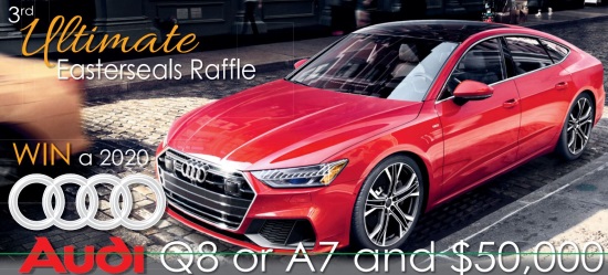 Easterseals Michigan 5-30-2020 Ultimate Raffle - 2020 Audi Q8 or A7 and $50,000 Cash - left front red 