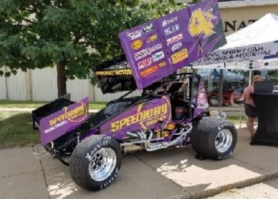 National Sprint Car Hall of Fame and Museum 12-18-2020 raffle - A Brand New 410 Sprint Car - car at tent 