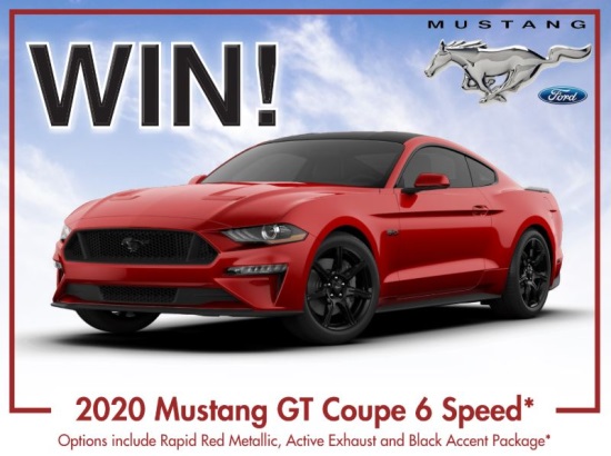 Rotary Club of Lancaster,NH 8-06-2020 raffle - 2020 Ford Mustang GT Coupe or $25,000 Cash - Poster