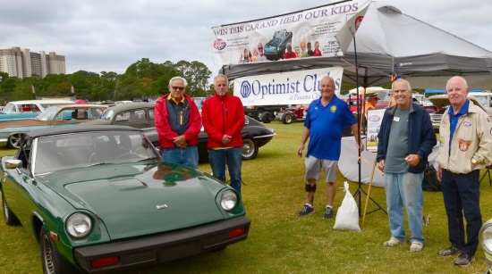 Optimist Club Foundation 3-07-2020 raffle - 1974 Jensen Healey with Lotus Engine - right front with men 