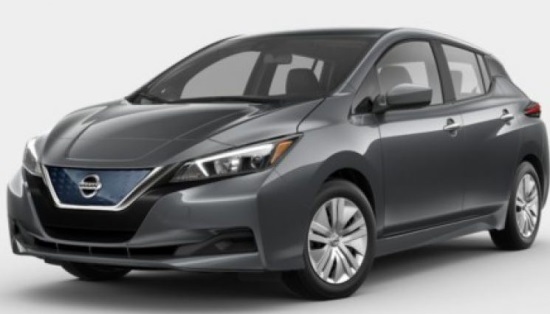 Children's Museum of New Hampshire 5-19-2020 raffle - Choose a 2020 Nissan 370Z coupe, 2020 Nissan Leaf S - or - $20,000 Cash - leaf left front. 