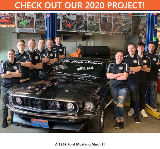 East Syracuse Minoa Spartan Garage 7-19-2020 raffle - 1969 Ford Mustang Mach 1 - group pic.#2 