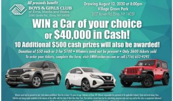 Boys & Girls Club of EMW Elma, 8-12-2020 - Choose $50,000 toward the car of your choice or $40,000 in Cash - Flyer