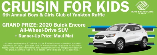 Boys & Girls Club of Yankton 8-26-2020 raffle - 2020 AWD Buick Encore or $15,000 Cash - Flyer 